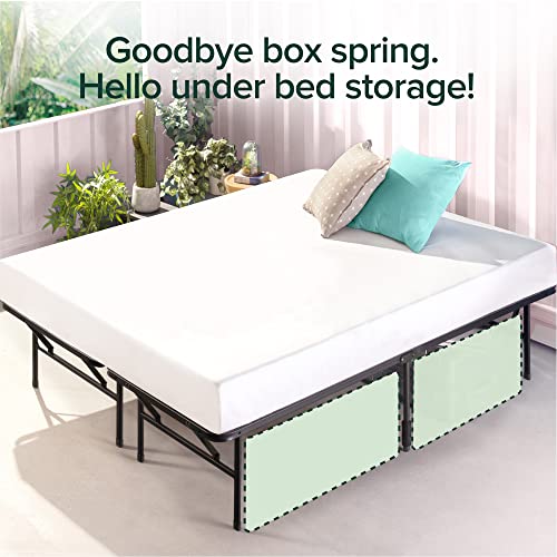 Image of Zinus SmartBase Tool-Free Assembly Mattress Foundation, 14 Inch Metal Platform Bed Frame, No Box Spring Needed, Sturdy Steel Frame, Underbed Storage, Black, King