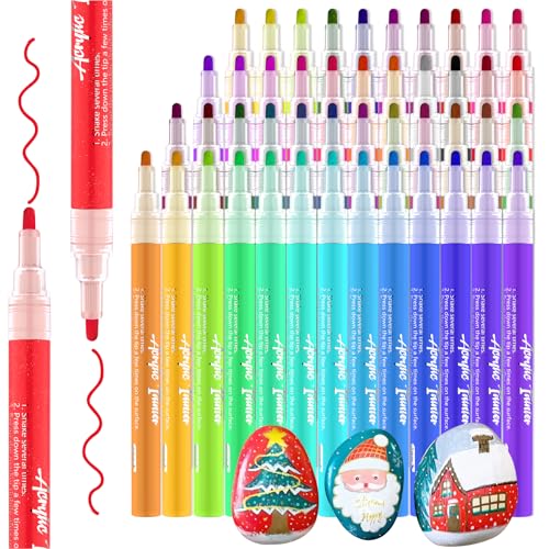 Mitoymia 48colors rotuladores acrilicos-rotuladores lettering,acrylic markers,rotuladores punta pincel,marcadores acrílicos,rotuladores purpurina lettering kit,rotuladores pincel for Dibujo Adultos