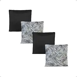 Kit Com 04 Almofadas Floral Com Enchimento Decorativo (Cinza)