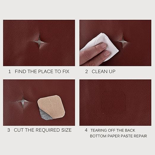 Koixurey Leather Repair Patch, Self Adhesive Faux Leather Repair Tape Kit for Sofa, Furniture, Handbags, Car Seats, Cabinets, Office Chair, Couch (1) (2) 3