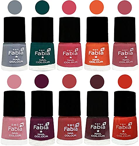 Image of ALL IN ONE (PACK OF 10), Long Lasting Glossy Nail Polish, 6 ml Each, All Vibrant Colours,02080