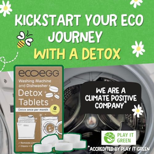Image of Ecoegg Detox Tablets for Washing Machine and Dishwasher, 8 Tablets, Removes Scale and Odours