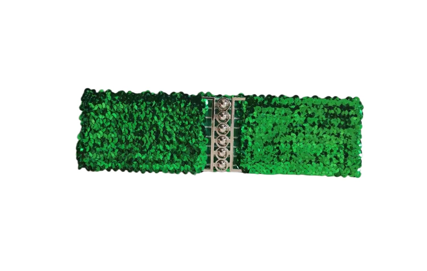 Nylon Blend Women's Green Shimmer Belt-image-13