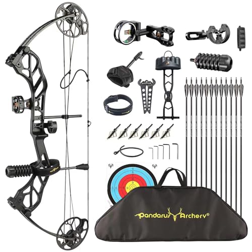 PANDARUS Compound Bow Set, 19-70 lbs, 19-30" draw, 320 fps