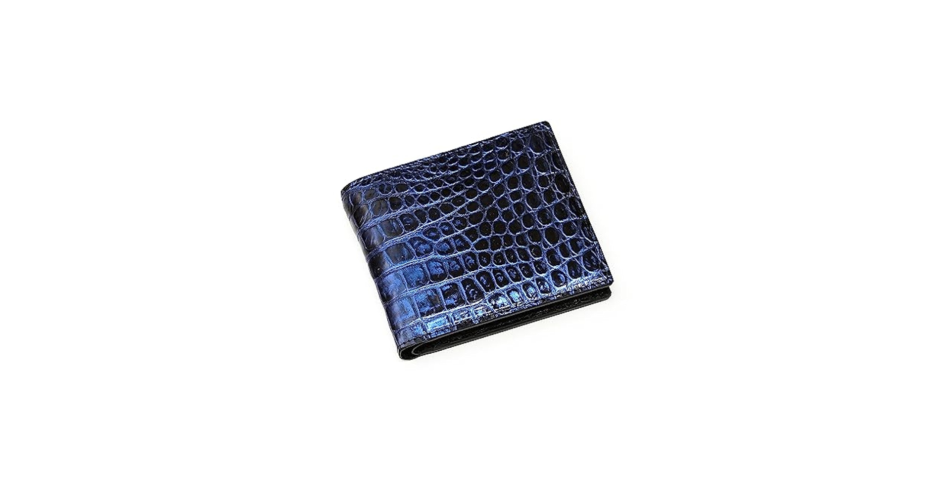現行　極美品　東京クロコダイル　二つ折り財布　コルテ　ミッドナイトブルー スモールクロコダイル二つ折り財布コルテ