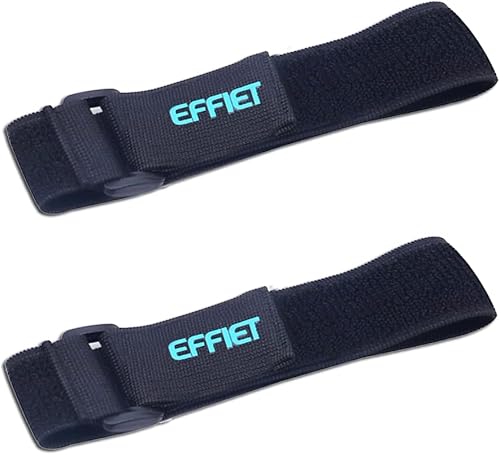 Correa elástica de gancho y bucle para cables, correa ajustable para cables de sujeción mágica (negro, 20 pulgadas, 2 piezas)