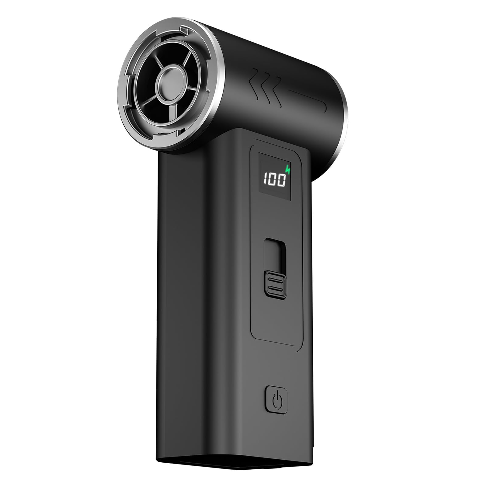 Buachois Soffiatore d'Aria Portatile Senza Fili, Ventilatore Turbo con Batteria Ricaricabile e 4 Ugelli per PC Fotocamera Auto, per Pulizia Tastiera Interno Auto Attrezza