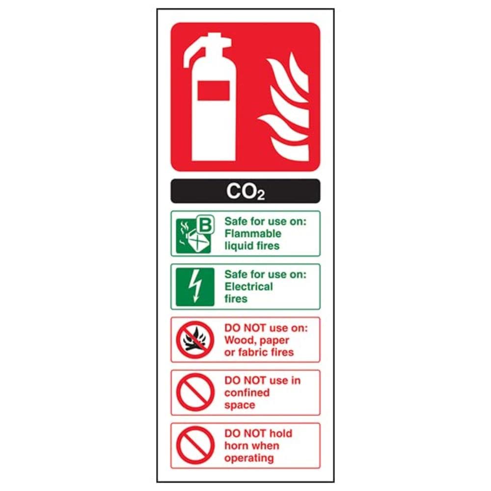 Fire Extinguisher - CO2 ID - 100 X 280mm Restickable Safety Sign