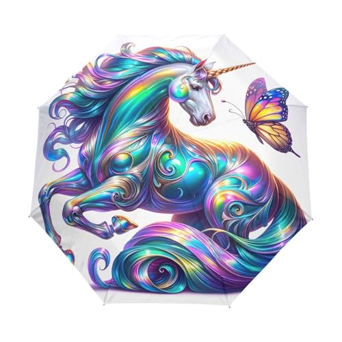 Parapluie pour pluie licorne GAIREG coloré parfait dans votre sac à main en ville