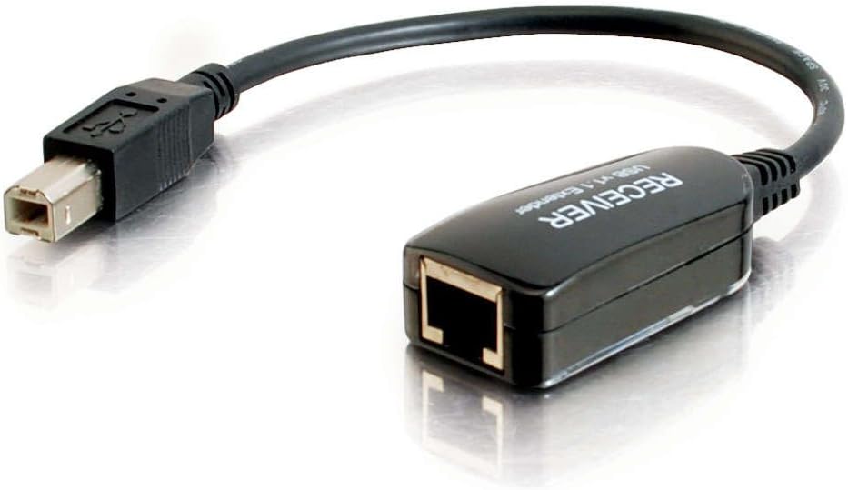 Legrand - C2G USB Extender Dongle, USB Superbooster Signal Extender, RJ45 to USB Receiver Signal Booster, Black, 1 Count, C2G 29353