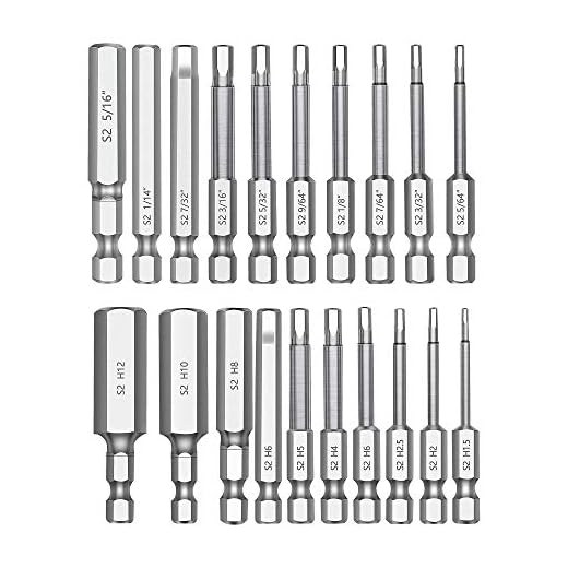 MulWark Hex Head Allen Wrench Drill Bit Set 20PC (10pc Metric & 10pc SAE), 2.3" Long 1/4" Diameter Quick Release Shank Magnetic Screwdriver Bit Set for Assembling Furniture