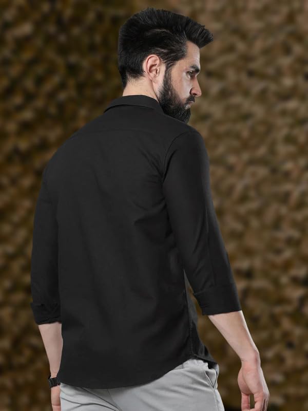 Image of Pinkmint Men's Solid Shirt | Soft Cotton Blend | Casual Shirt | Plain | Full Sleeve - Regular Fit (Combo Pack of 3 | Available in Plus Size)