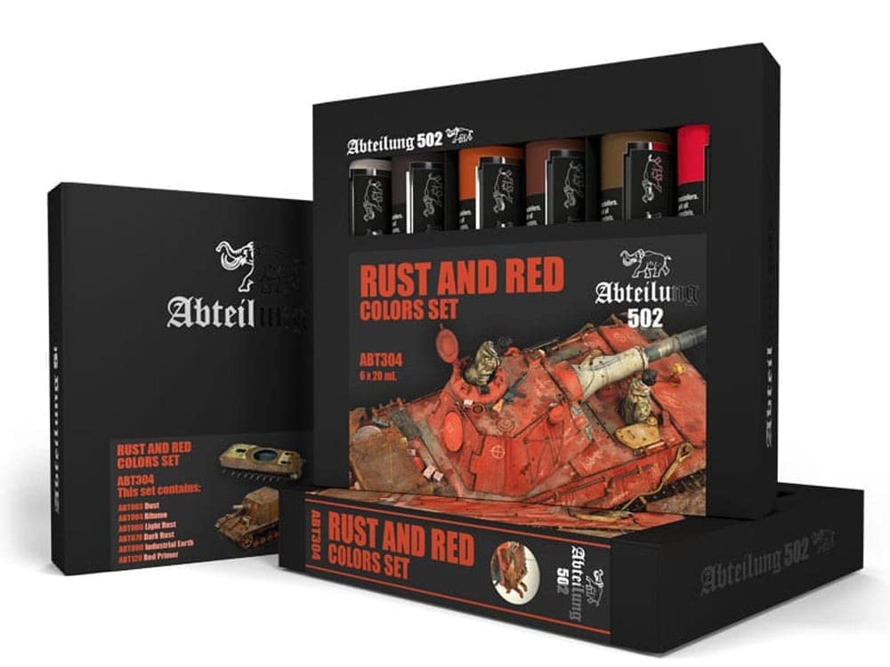 Abteilung 502 Oil Set ABT304 Rust and Red Colors Set (6x20ml Tubes)