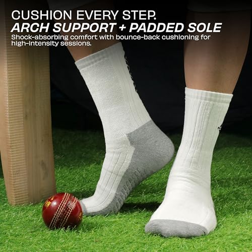 Image of Nivia Cricket Bamboo Socks for Men, Full Calf Length, Soft & Breathable Fabric, Moisture-Wicking & Odor-Resistant Design, Ideal for Long Practice Sessions, Matches & Daily Sports Use
