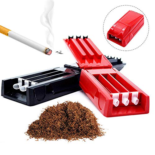 Asdomo máquina de Liar Cigarrillos, Tres Tubos manuales para Cigarrillos y Tabaco, máquina de llenado u0096 Inyector/Relleno de Tabaco rodante, Rojo (Rojo) - RCYG13S59921V7145