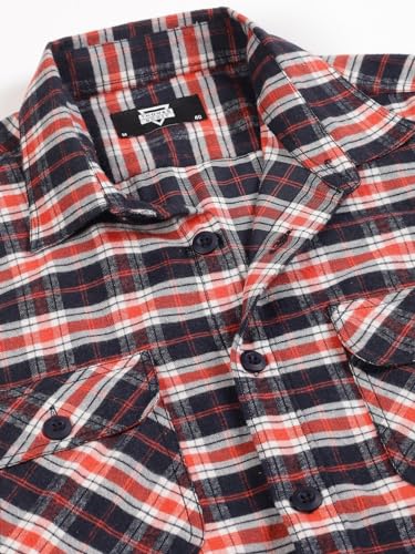 Image of Thomas Scott Men's | Checks | Full Sleeve | Slim Fit | Cotton Blend | Double Flap Pocket | Spread Collar | Casual Shirt