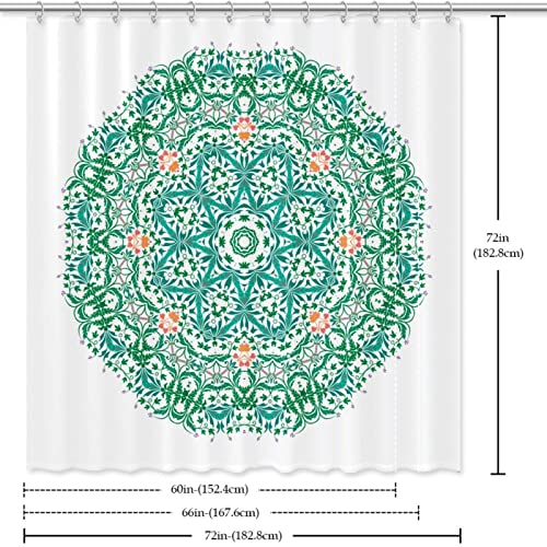 Rideau de douche mandala vert pour créer un espace bien-être - 7