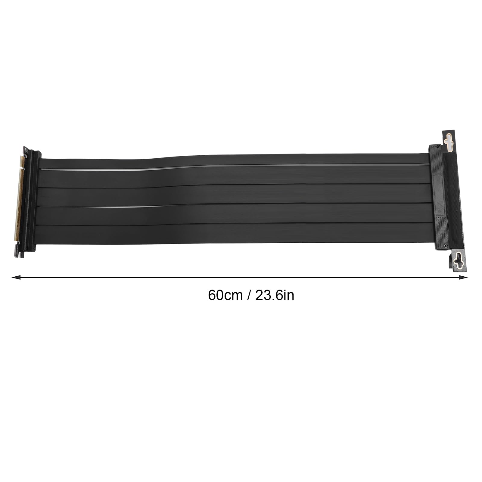 Fockety PCI-E 4.0 Kabel Pionowy, PCIE 4.0 X16 Elastyczna Elastyczna Karta Przedłużacza Port Pojedynczy Wiersz 10 PAR PCIE 4.0 Odwrotność 90 ° Karta Grafika Karta GPU Karta GPU (60 cm)