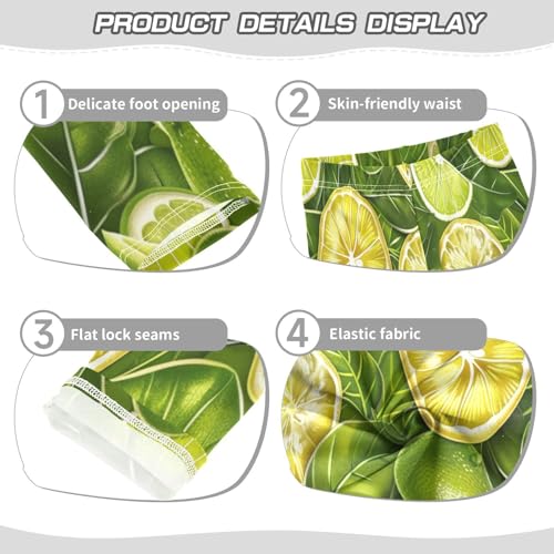 Bolaz Toddler Girls Leggings Printed Yoga Pants Leggings Green Leaves Lemon for Kids3