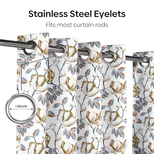 Image of haus & kinder Digital Printed Cotton Door Curtain 7 Feet Long Pack of 2 Door Curtains, 7 Feet Curtain for Door (Earthy Bloom, Multicolor 130x213 CM)