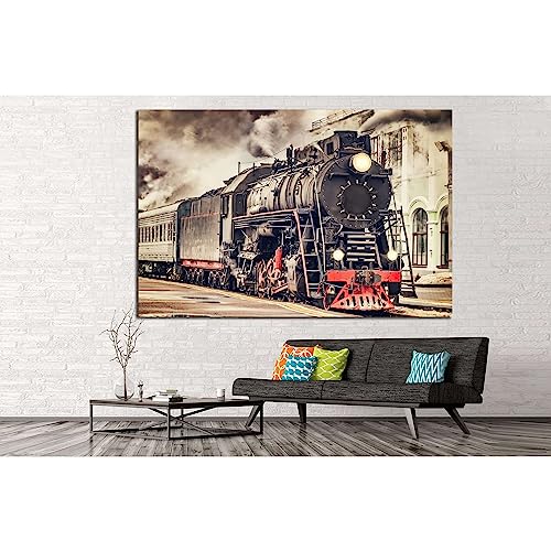 Impression sur toile ZELLART Train 231 cadre mural panoramique pour chambre et bureau