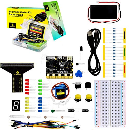 KEYESTUDIO BBC Microbit Sensor Starter Kit pour Microbit Programmable Starter Kit pour Micro:bit avec 18 projets PDF Tutorials Book | Micro:bit et Carte d'extension Inclus