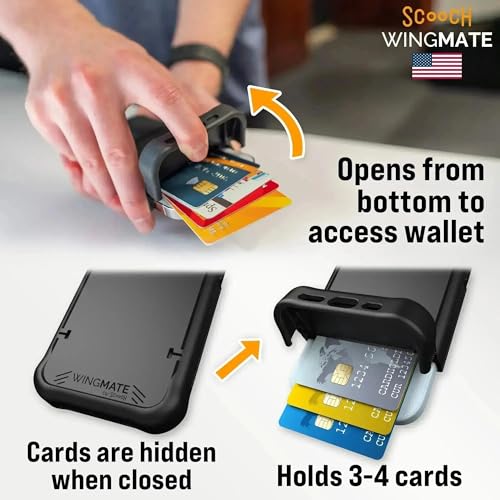 Scooch Capa para iPhone 17 com porta-cartões, capa carteira Wingmate com compartimento oculto para cartão e proteção RFID, comporta 3 a 4 cartões, proteção contra quedas de 3 metros, flores silvestres