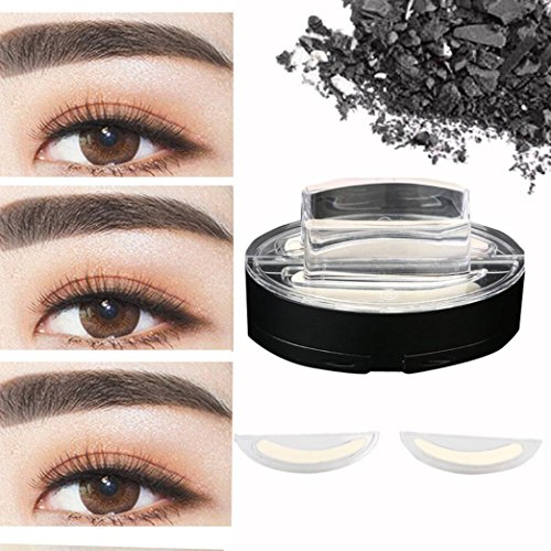 Hot Eyebrow Powder! AMA(TM) Brow Stamp Powder Waterproof Natural Perfect Enhancer Straight United Eyebrow (Gray)