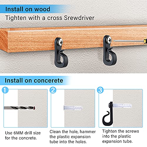 Hap Fung Light Hanger Hooks for Outdoor String Lights,Screw Hooks for Hanging Christmas Light