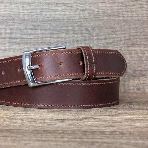 Ashford Ridge Made in England 34mm Full Leather Edge Stitched Belt with Classic Buckle3