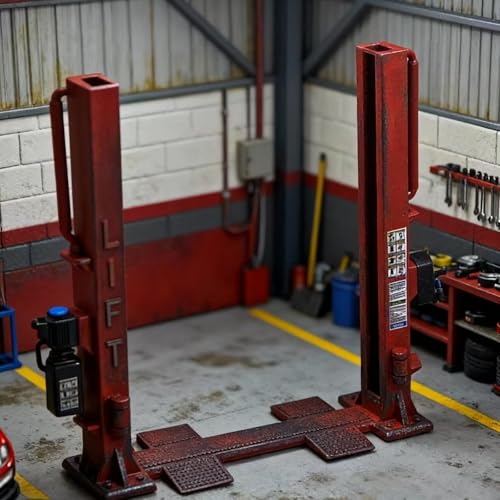 Modelo de Elevador de Auto en Resina 1:64 HQABNGI Toy0068 Rojo miniatura 7