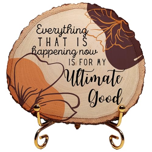 Image of MOTIVATIONAL GIFTS | Wooden Tabletop Grove Ultimate Good Motivational Quotes | Plaque, Wooden Slice | Desk Accessories & Table Decor for Home & Office | Meaningful & Motivational Gifts
