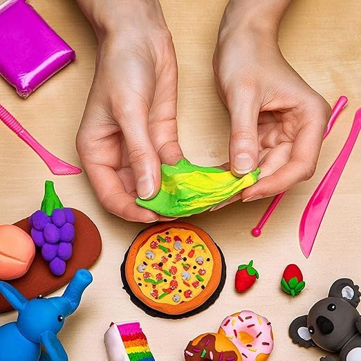 Image of 48 Pcs Colours Colors Air Dry Clay. Super Light DIY Clay for Model Air Dry Clay Fun Toy, Creative Art DIY Crafts, Gift for Kids ((Clay Pack of 48 Pcs)