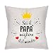 ZCHXD Copricuscino Regalo Idea Famiglia- Federa Donna Uomo-Sei il/la Papà Zia Zio Madrina Padrino Nonna Nonno Mamma Sorella Miogliore Del Mondo (Papà)