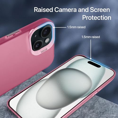 Image of Vaku Luxos Matte Dazzle Back Cover for iPhone 15 Plus Shock Proof Airbag Protection TPU Case Scratch Resistant Slim Thin Military-Grade Protection - Pink