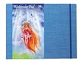Watercolor Pad - Size 8.5 x 11.0 inches - 50 sheets - Hot-Pressed Paper (220 gsm) - Linen bound hardback - Ideal for Artists of all Levels - MozArt Supplies