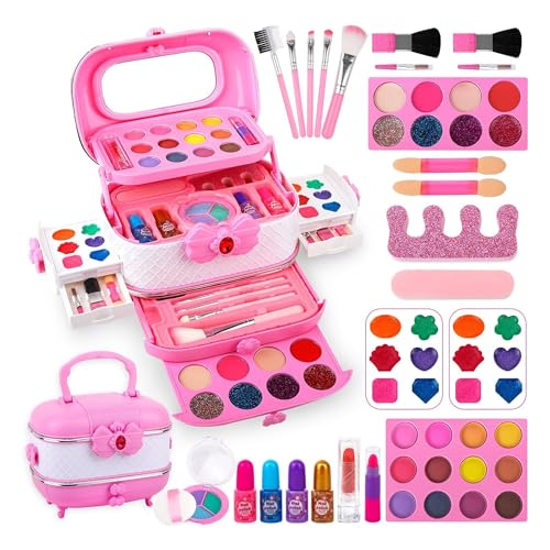 Image of Kidology Kids Makeup Kit for Girl, Unicorn Toys for Girl Real Washable Makeup Girls Princess Play Make Up Toys, Makeup Set for Age 3+ Year Old Christmas & Birthday Gift (Beauty Tote Makeup Set)