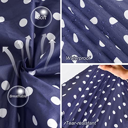 SOPPY Regenmäntel für Damen, langer, wasserdichter Mantel, winddichter Regenmantel, leichter Poncho, schnell trocknend, lange Regenjacke, Kapuzenregenmantel für Damen, Einheitsgröße, Blaue Punkte, L