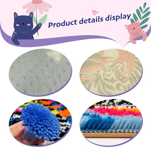 Image of Cute Frog Latch Hook Kits for Adults Kids Beginners Amphibious Animals Latch Hook Rug Kit Pre-Printed Hook and Latch Carpet Making Kits Cross-stitch DIY Wall Hanging Crochet Set 20x15 In. Craft Gift