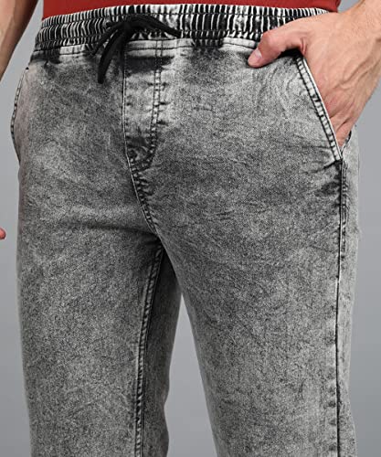 Image of Urbano Fashion Men Mid Rise Regular Fit Washed Jogger Jeans Stretchable
