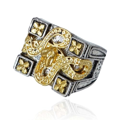 Bague Motard Animal Serpent, Bague Serpent Classique Pour Hommes, Bague Motard Serpent Croix Celtique Bijoux Totem Serpent RÉTro, Bague Serpent Bicolore Bague Serpent...