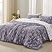 Bedsure Queen Comforter Set - Grayish Purple Bed Set, 3 Pieces Cute Floral Bedding, 1 Soft Reversible Botanical Flowers Comforter and 2 Pillow Shams
