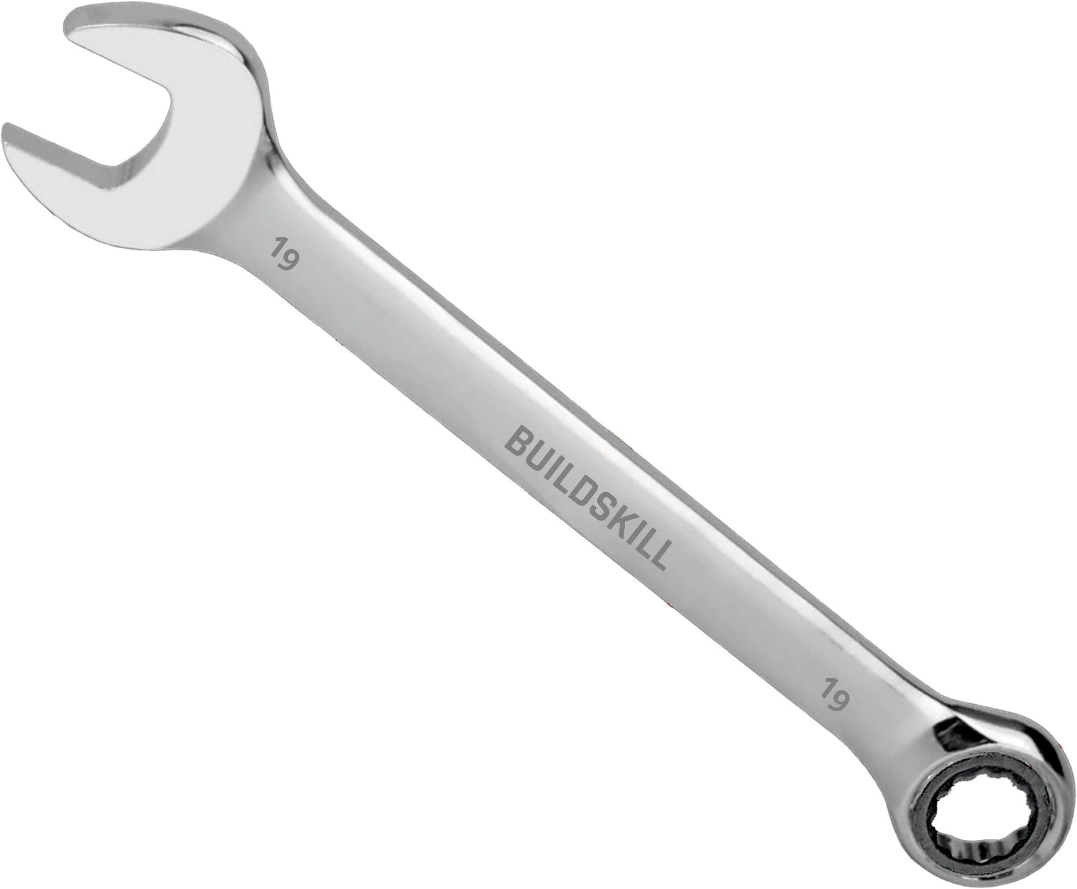 Cr-V 19mm Ratchet Spanner | Hardened | Rust-Proof | Polished Chrome Wrench with High Torque for Tight Spaces | Durable Wrench & Spanner for Auto & Home Repair