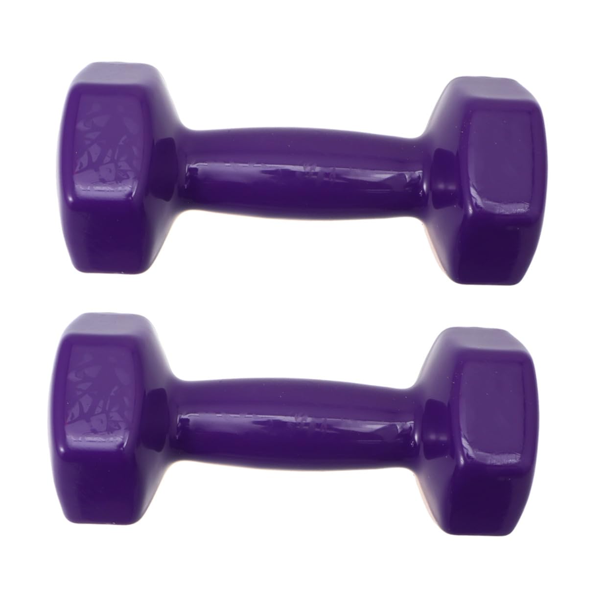 Kisangel Cast Iron Dumbbells 6kg Set 3kg X2 Non-slip Hand Weights with Plastic Coating Violet Fitness Dumbbell for