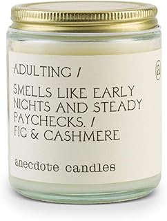 Anecdote Candles â€“ Adulting Glass Jar Candle â€“ Fig and Cashmere â€“ Coconut Soy Wax â€“ Non Toxic Scented Candle â€“ Made in USA â€“ Luxury Candles for Home â€“ 7.8 Ounces
