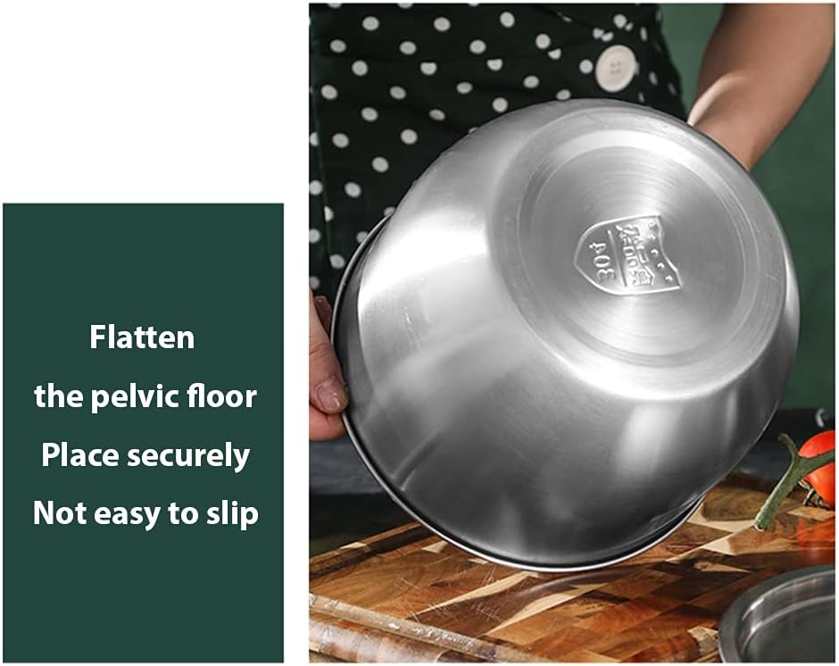 304 Stainless Steel Mixing Bowl, Mixing Bowl, Kitchen Bowl, Stainless Steel Bowl Set for Ingredient Cooking, Baking, Egg Beater