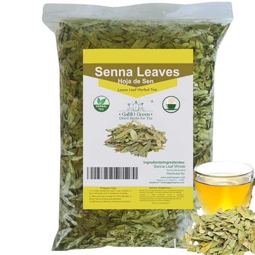 Natural Senna Leaves Hoja Sen Dried Herbal Leaves Senna Raw Leaf Hoja Sen Cut & Sifted Herbs Non-GMO Gluten-Free Senna Alexandrina in a Resealable Bag (2oz)