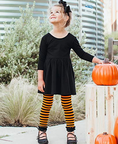 Image of RuffleButts Little Girls Solid Knit Footless Ruffle Tights