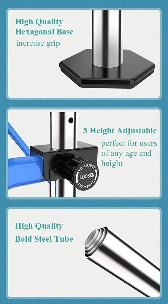 Gymnastic Kip Bars Expandable with Mat Folding Horizontal Bar for Home with Adjustable Height Practice Bar Junior Training Bar for Kids Children Adult Support to 330Lbs (Blue)