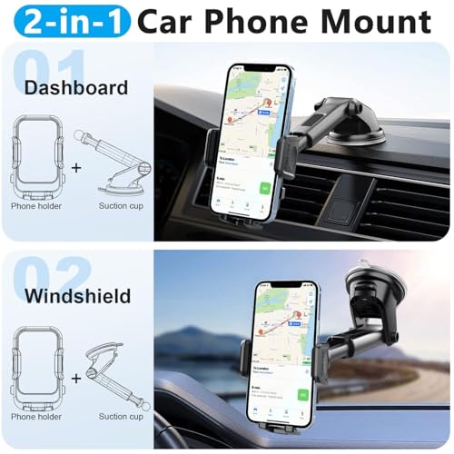 Support téléphone voiture Mazda 5 fixation stable rotative 360 accessoires auto 2020-2024 - 6